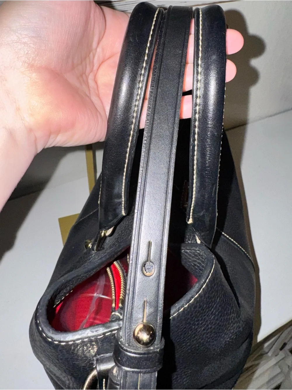 Dooney & Bourke Italian Black Pebbled Leather Chelsea Shopper Tote Bag - EUC